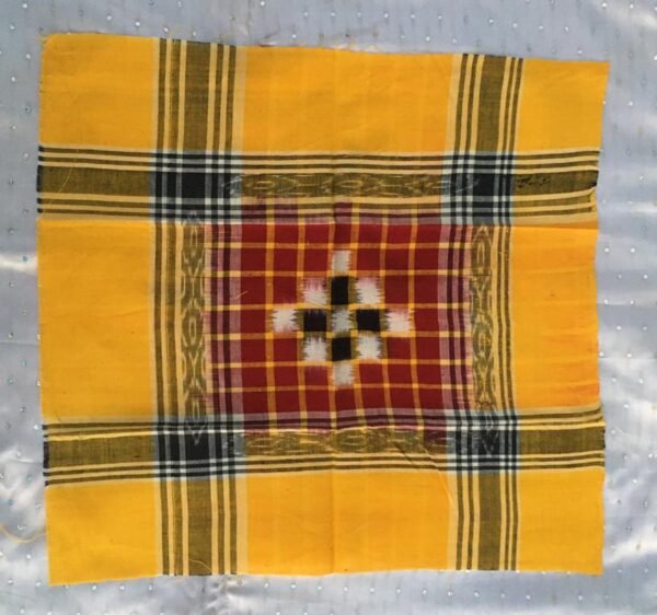 Yellow red cotton handkerchief - size 19*17 inch