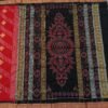 Red sambalpuri cotton saree with black border - Image 6