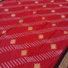Red sambalpuri cotton saree with black border - Image 2