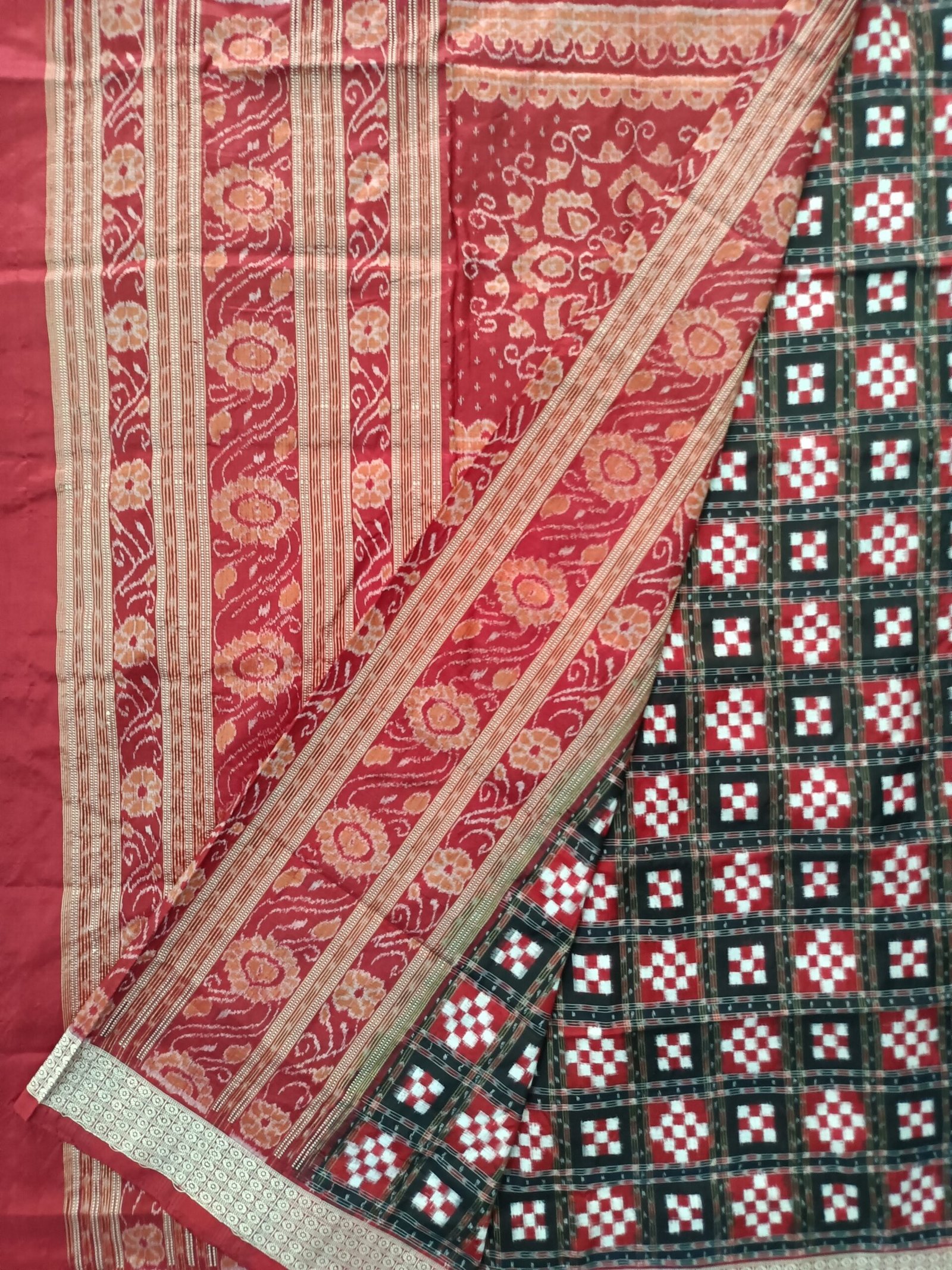 Classic full body saptapar sambalpuri silk saree - OdishaWeaves