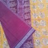 Yellow fish sambalpuri saree with maroon border - Image 5