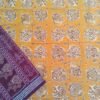 Yellow fish sambalpuri saree with maroon border - Image 2