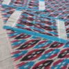 Blue black and red  ikat double cotton bedsheet with pillow cover - Image 2