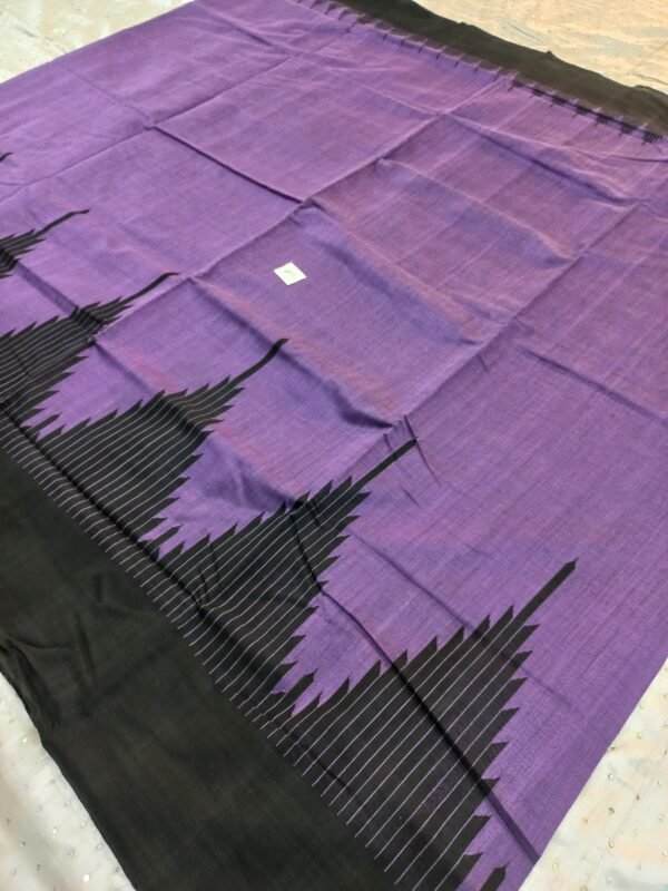 Purple sambalpuri cotton saree with big temple border