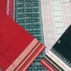Green & Red triple border doll pattern sambalpuri cotton saree - Image 2