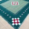Sambalpuri cotton saptapar bedsheet in green and cream - Image 3