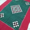 Green checks sambalpuri single bedsheet with red border