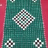 Green checks sambalpuri single bedsheet with red border - Image 3