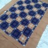 Brown sambalpuri single bedsheet with purple checks