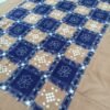 Brown sambalpuri single bedsheet with purple checks - Image 2