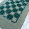 Grey sambalpuri single bedsheet with green checks