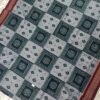 Blue squares with maroon border and anchal