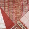 Peach sambalpuri silk saree with saptapar border