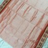 Peach sambalpuri silk saree with saptapar border - Image 3