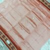 Peach sambalpuri silk saree with saptapar border - Image 2
