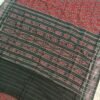 Maroon and black zigzag pattern cotton saree - Image 4