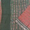 Maroon and black zigzag pattern cotton saree - Image 2