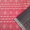 Maroon sambalpuri cotton saree with black border and white hearts - Image 6