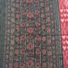Maroon sambalpuri cotton saree with black border and white hearts - Image 5