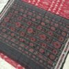 Maroon sambalpuri cotton saree with black border and white hearts - Image 4