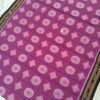 Magenta sambalpuri cotton saree with checks and black border - Image 8