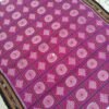 Magenta sambalpuri cotton saree with checks and black border