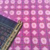 Magenta sambalpuri cotton saree with checks and black border - Image 6