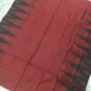 Maroon sambalpuri cotton saree with black temples and chakra anchal - Image 8