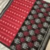 Red and black half half sambalpuri cotton saree with black anchal - Image 7