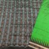 Green sambalpuri silk saree with black temple border - Image 2