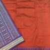 Red sambalpuri silk saree with blue border and doll anchal - Image 6