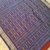 Red sambalpuri silk saree with blue border and doll anchal - Image 3