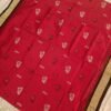 Red sambalpuri silk saree with boita bomkei pettern