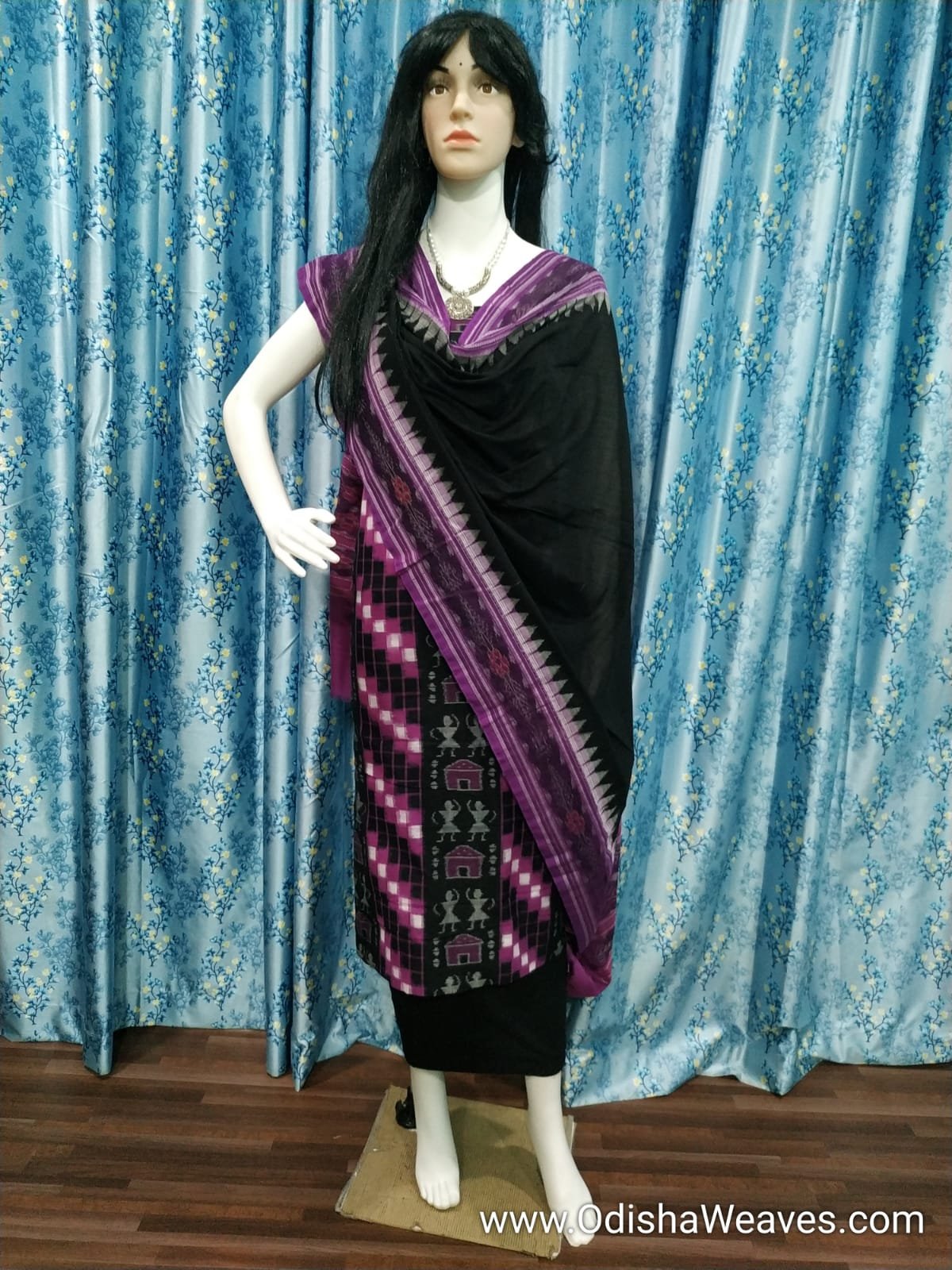 Buy Apolee odisha handloom Sambalpuri dress Material ; Navy Blue;Free size  [unisex] at Amazon.in