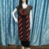 Red sambalpuri saptapar dress material set with huts and tribes - Image 11