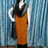Yellow tribal cotton dress material with black dupatta and salwar - Image 2