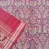 Peacock pattern sambalpuri cotton saree in burgundy and red - Image 9