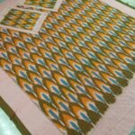 Peacock feathers ikat double bedsheet with pillow cover - Image 8