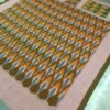 Peacock feathers ikat double bedsheet with pillow cover - Image 4