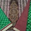 Green tiny pasapalli silk saree with maroon border and anchal - Image 12