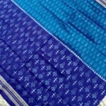 Sambalpuri blues half half silk saree with blue anchal - Image 4
