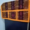 Maroon and yellow vertical stripes sambalpuri fridge cover - Image 7