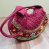 Maroon handbag with mirror and beads work - Image 2