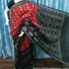Red and black half half sambalpuri cotton saree with black anchal - Image 9