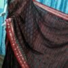 Maroon sambalpuri cotton saree with red border - Image 10