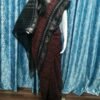 Maroon and black zigzag pattern cotton saree - Image 13