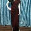 Maroon sambalpuri cotton saree with black temples and chakra anchal - Image 13