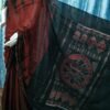 Maroon sambalpuri cotton saree with black temples and chakra anchal - Image 10