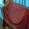 Peacock pattern sambalpuri cotton saree in burgundy and red - Image 10