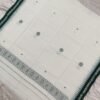 White colour cotton towel with green border and buti body - Image 3
